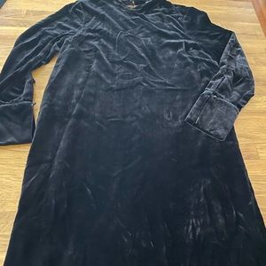 Black velvet long dress